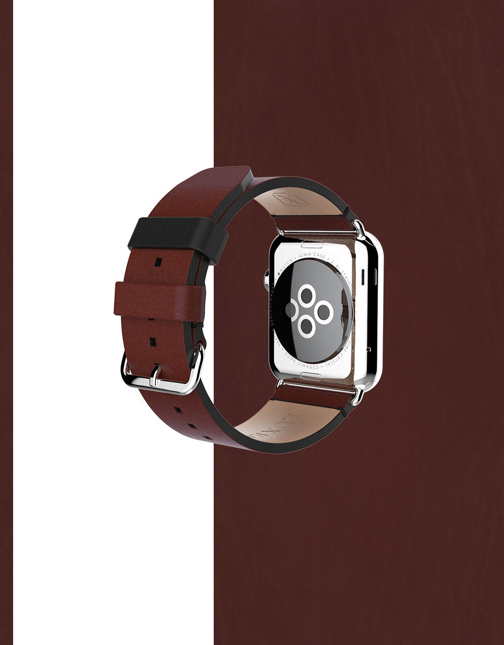 Apple Watch Luxury Leather Element Band 42 Mocha by Luxeora