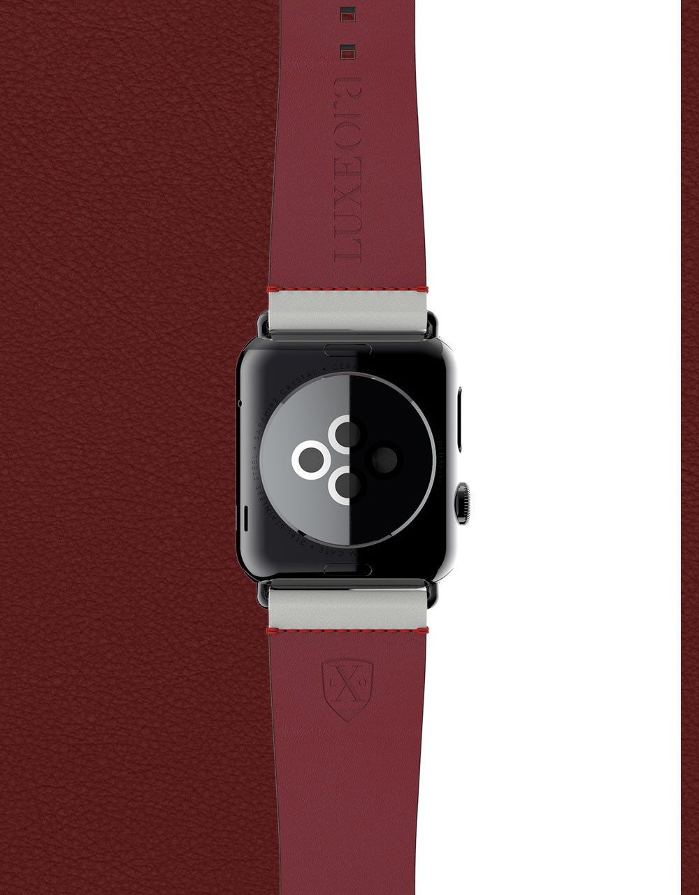 Apple Watch Luxury Leather Element Band 42 Platinum by Luxeora